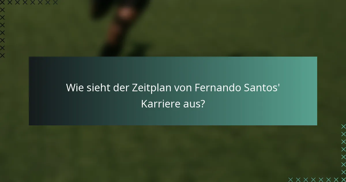 Wie sieht der Zeitplan von Fernando Santos' Karriere aus?